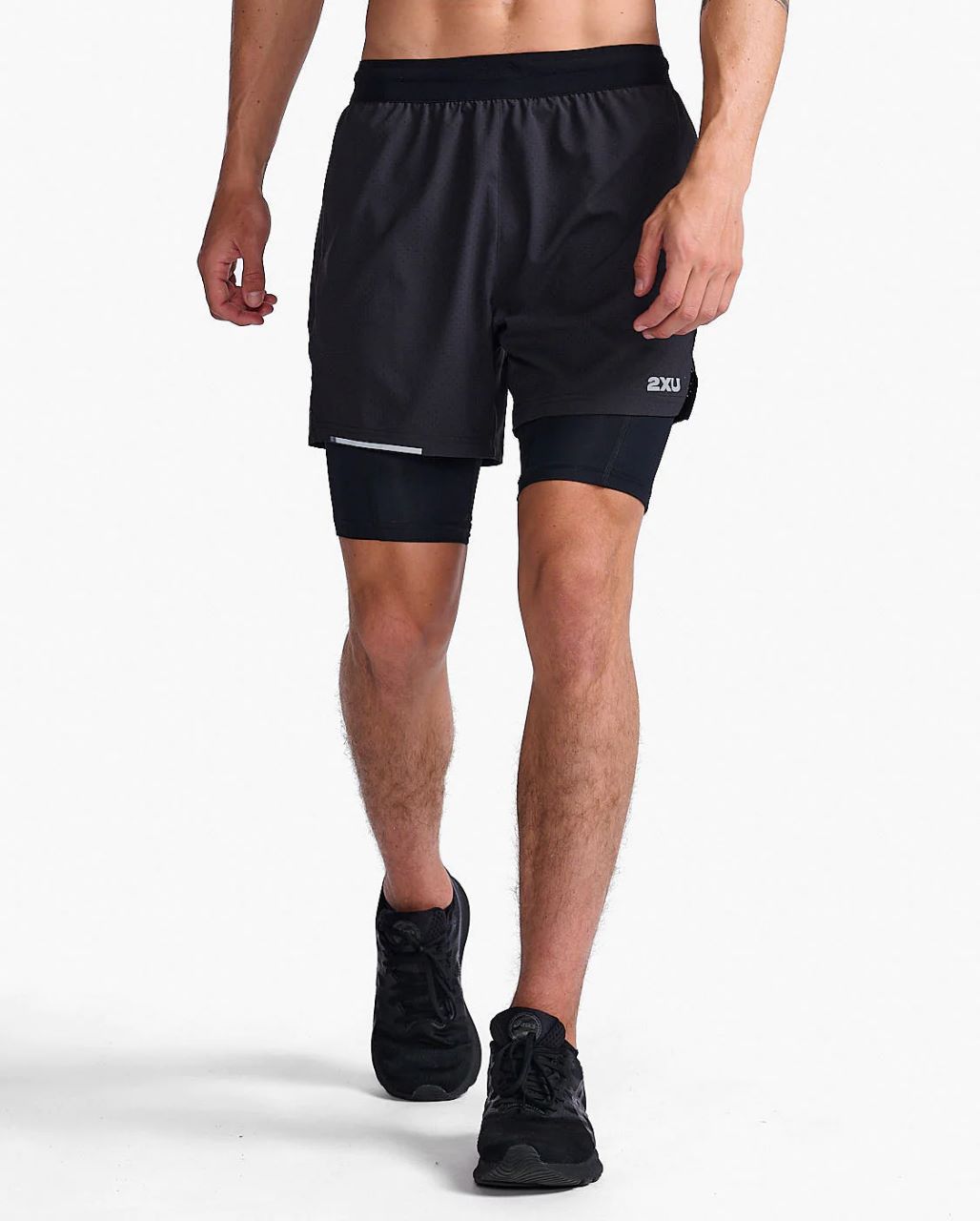 2XU Aero 2-In-1 5Inch Shorts | Black/Silver Reflective