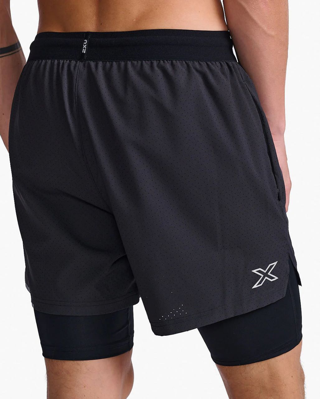 2XU Aero 2-In-1 5Inch Shorts | Black/Silver Reflective