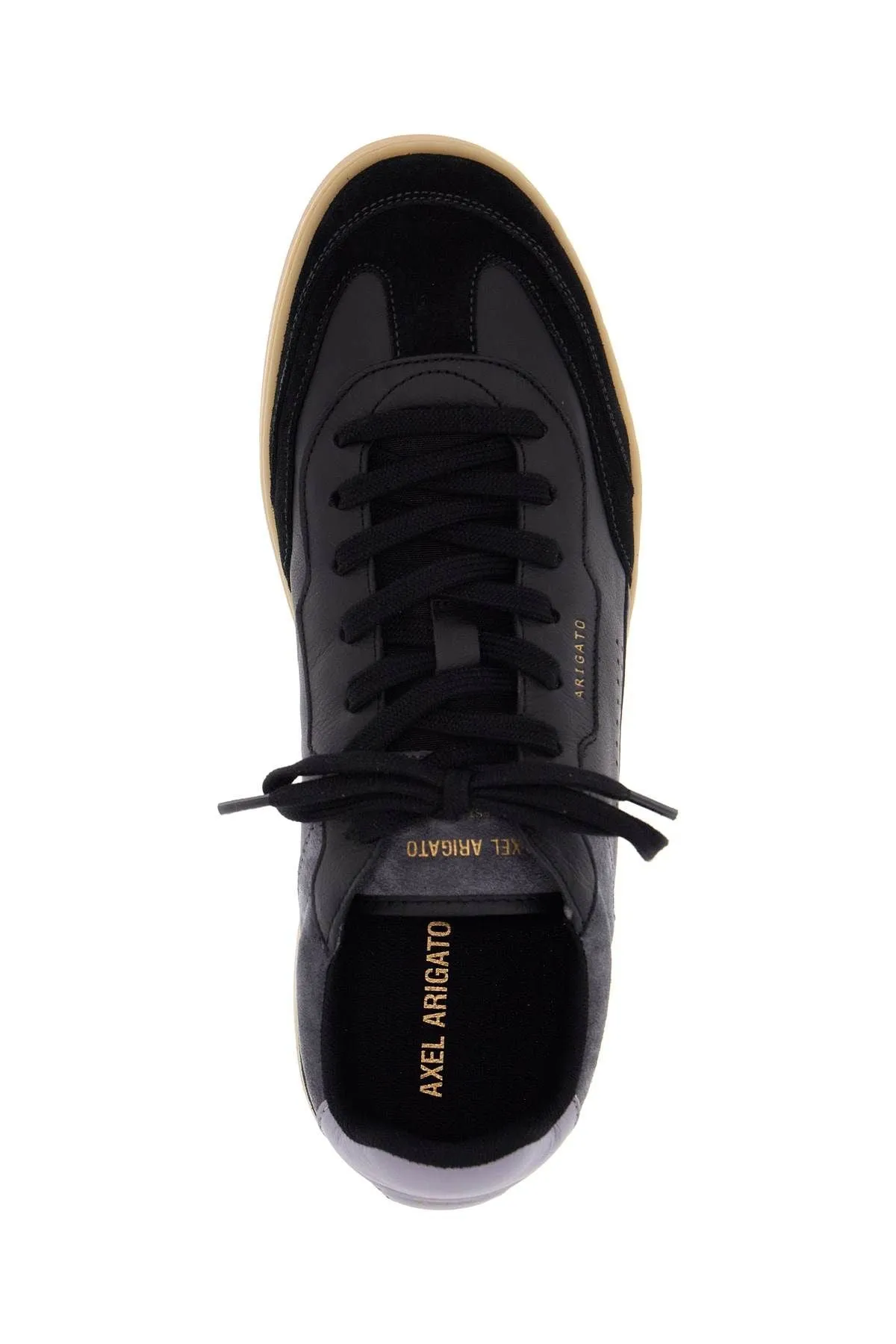 Axel Arigato Black Low Sneakers In Eco Friendly Leather And Suede With Beige Sole