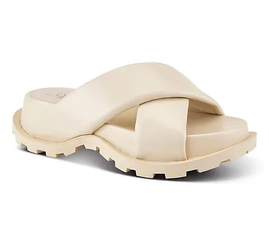 Azura by Spring Step Slide Sandals - Puffie - Bone