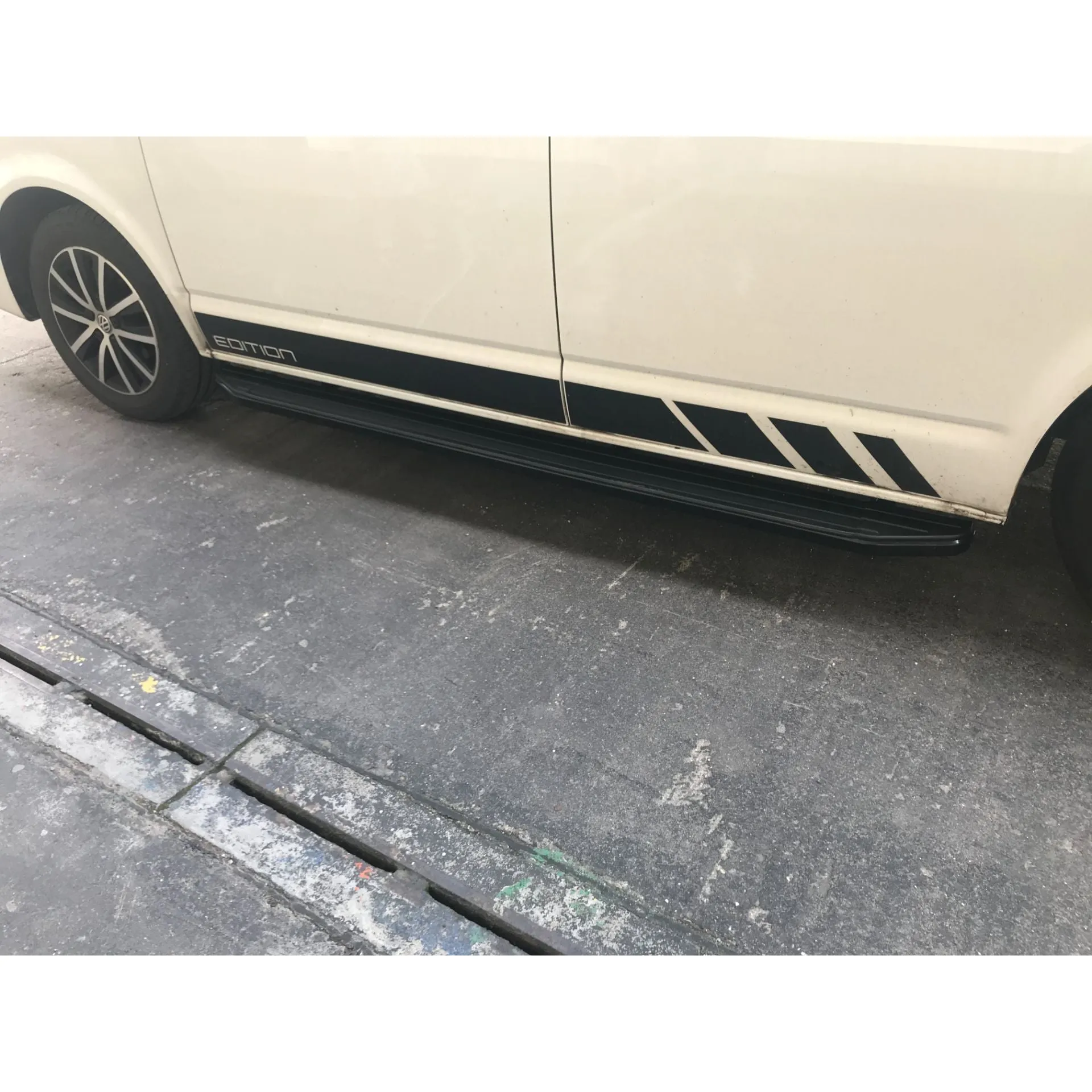 Black Raptor Side Steps Running Boards for Volkswagen Transporter T5 SWB