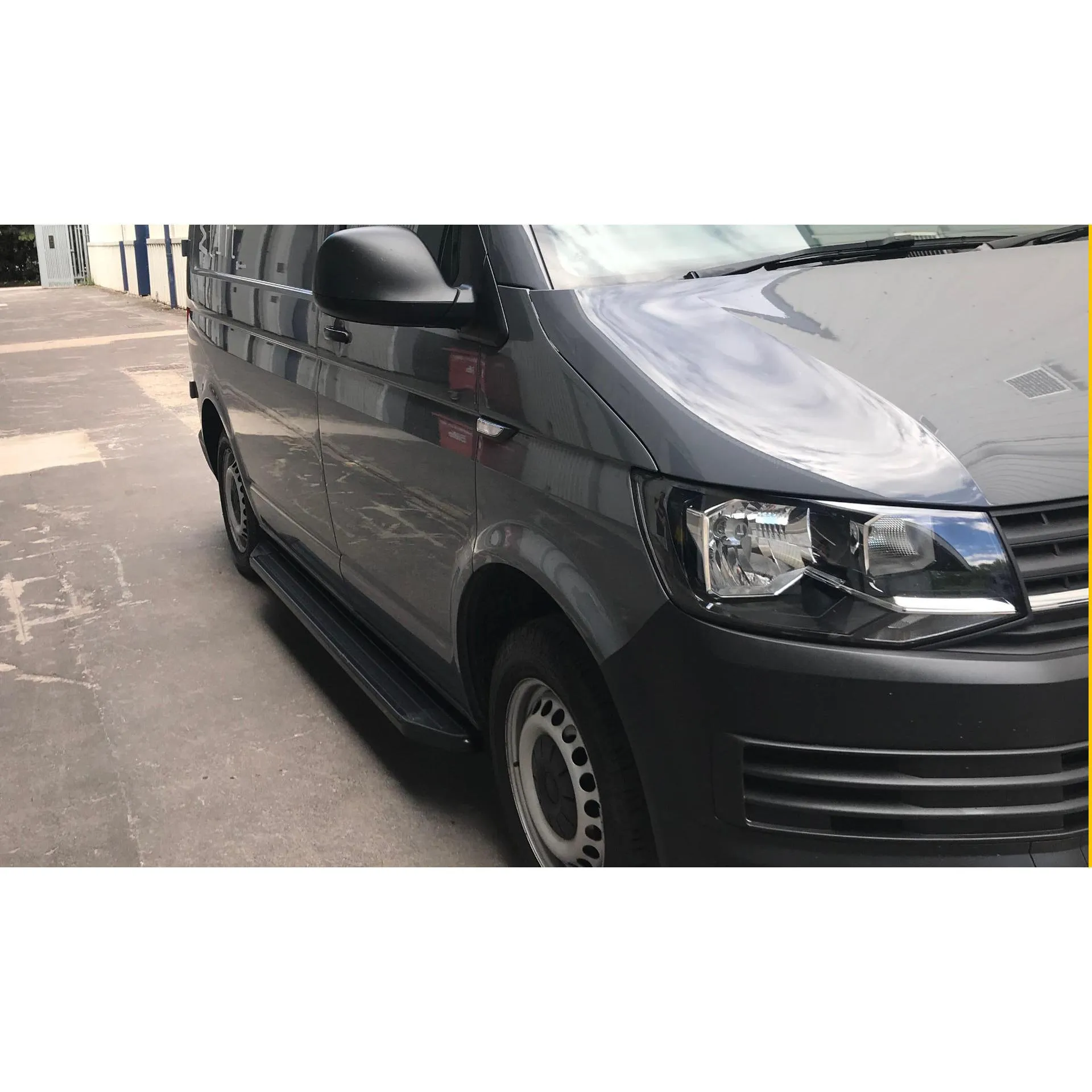 Black Raptor Side Steps Running Boards for Volkswagen Transporter T5 SWB