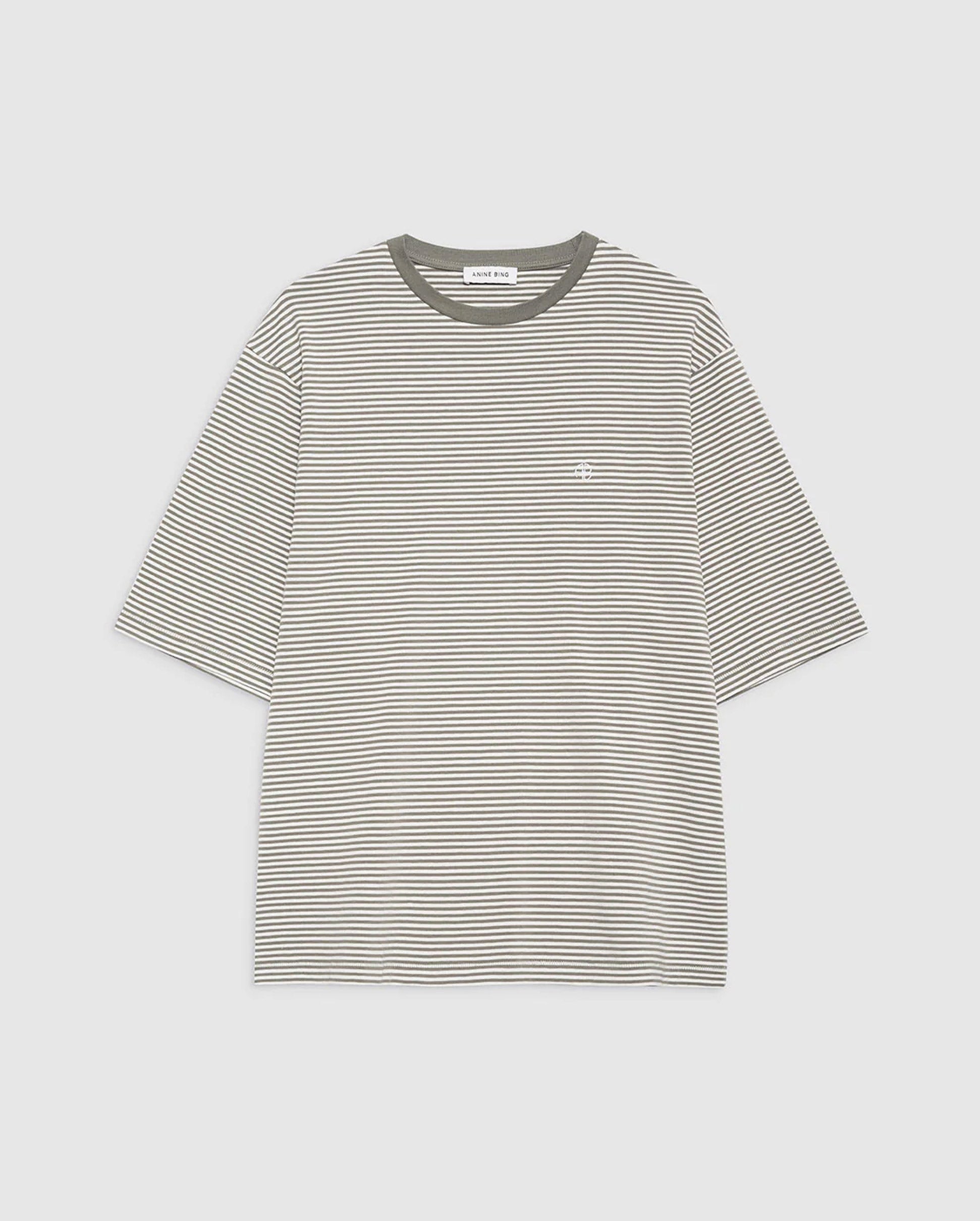 BO TEE / OLIVE AND IVORY STRIPE