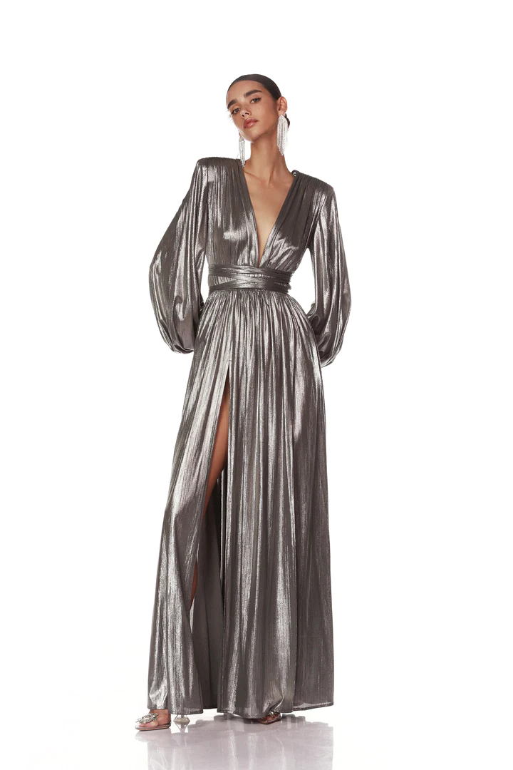 Bronx and Banco Zoe Metallic Gown