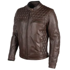 Brown Leather Motorcycle Jacket With Armor