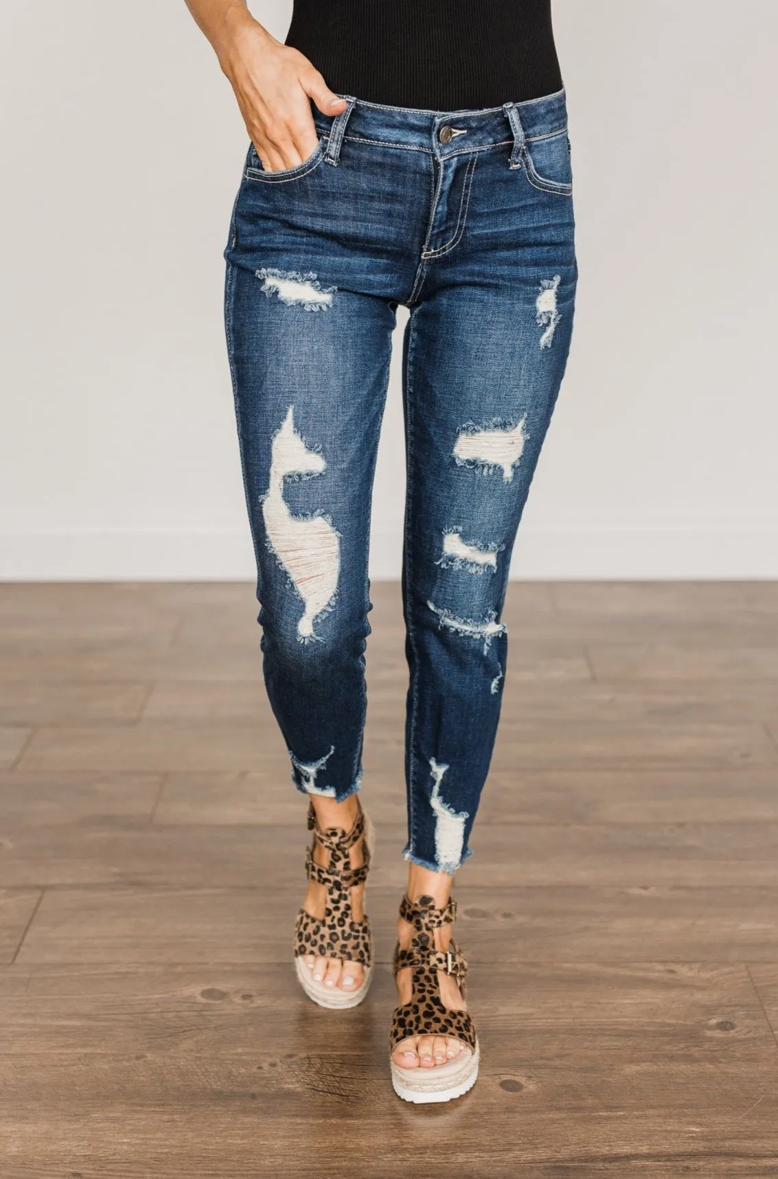 Cello Distressed Skinny Jeans- Camila Wash