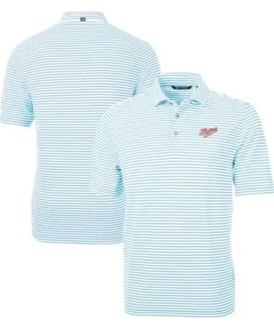 Cutter & Buck Men's NCAA Light Dayton Flyers Big & Tall Virtue Eco Pique Stripe Recycled DryTec Polo