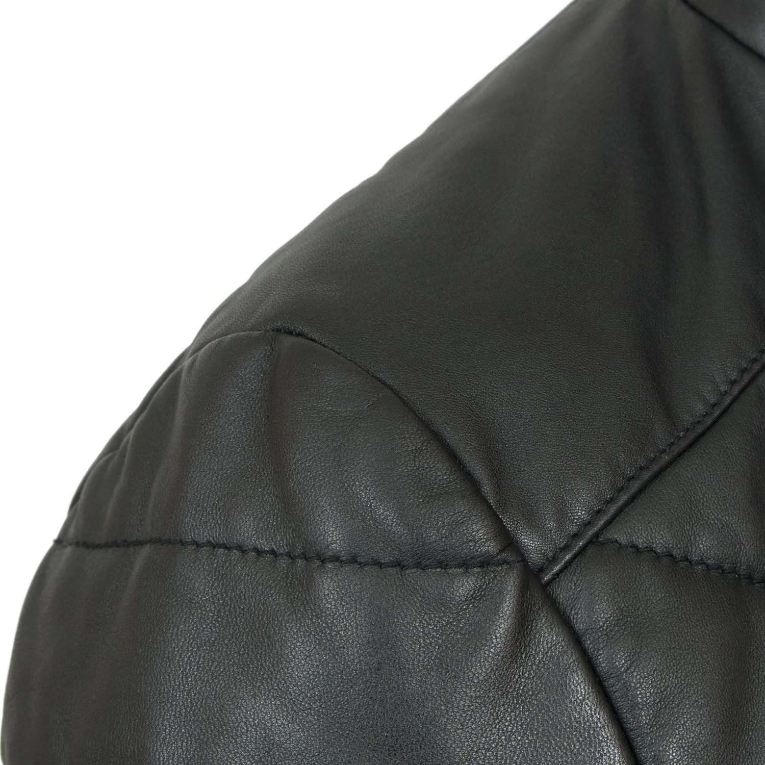 Daisy: Women's Black Leather Padded Coat