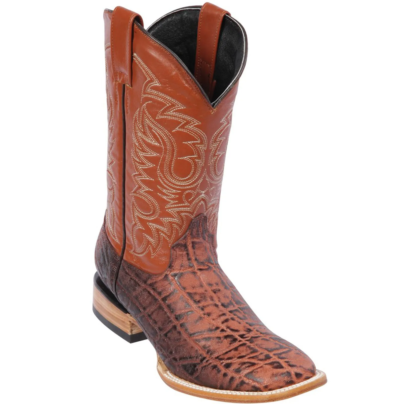 Elephant Print Boots Cognac