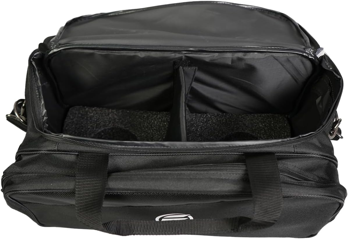 Elite Deluxe 2 Ball Plus Double Tote Bowling Bag with Shoe Storage Pocket