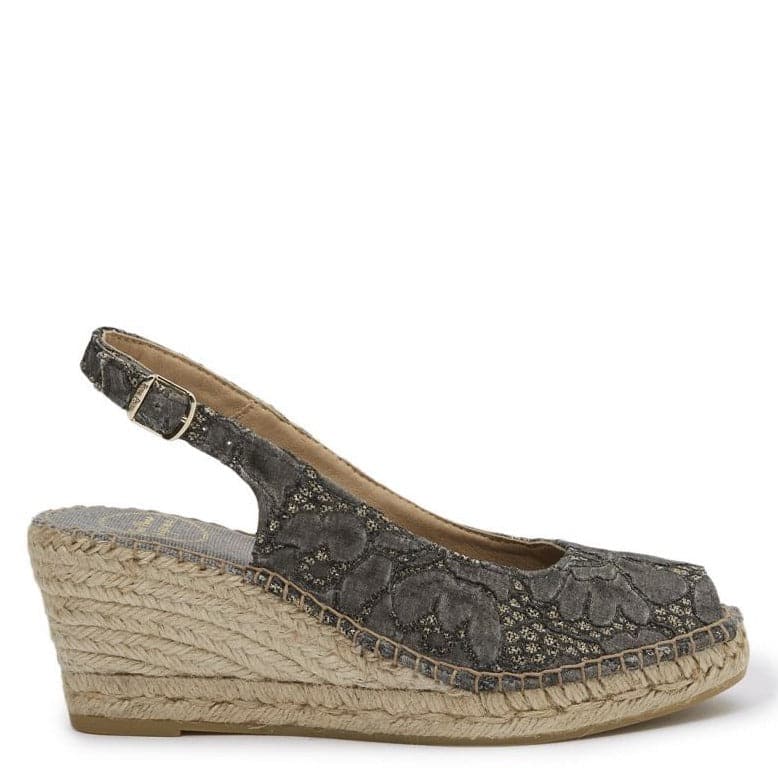 Emboidered Cotton Blend Wedge Espadrille for Women - Carol-JA