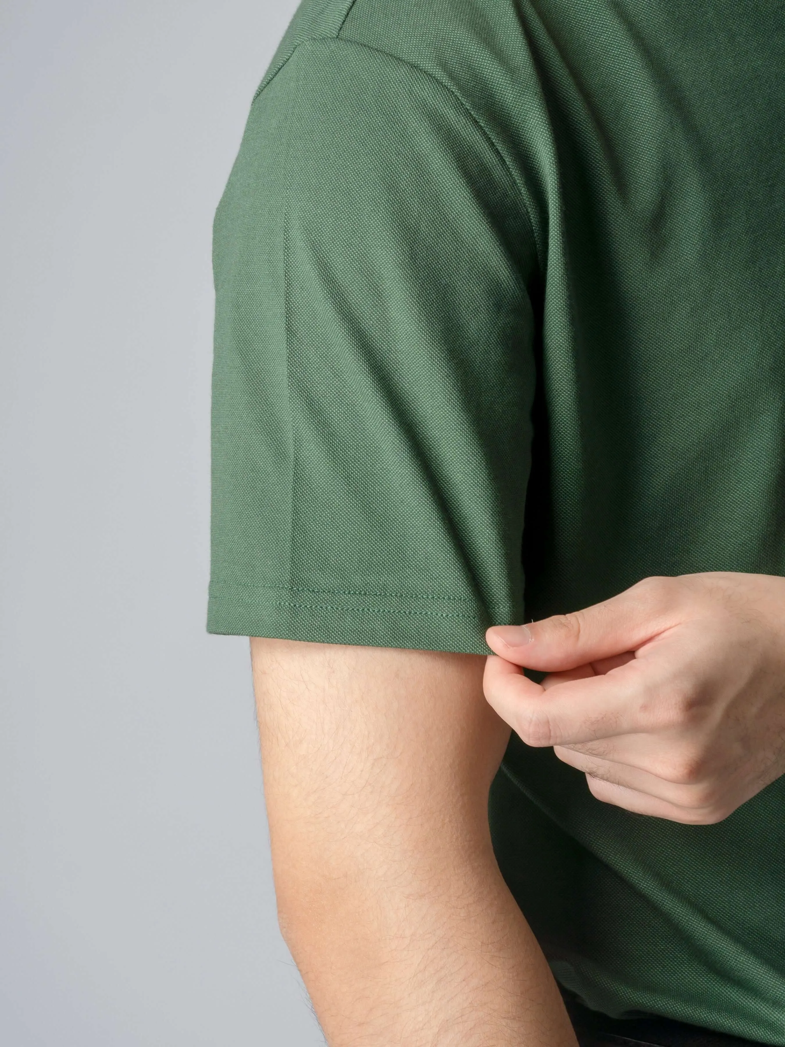 Ezio Polo Shirt - Forest Green One-Piece Collar