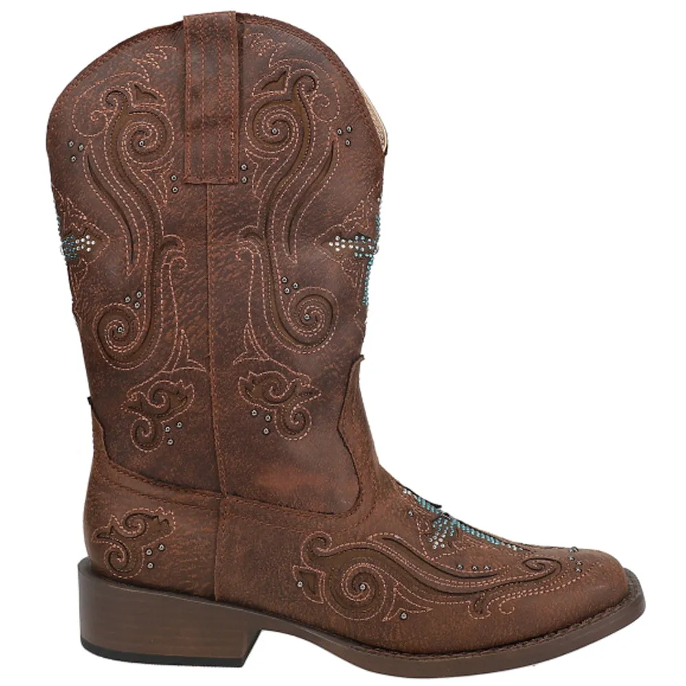 Faith Rhinestone Square Toe Cowboy Boots