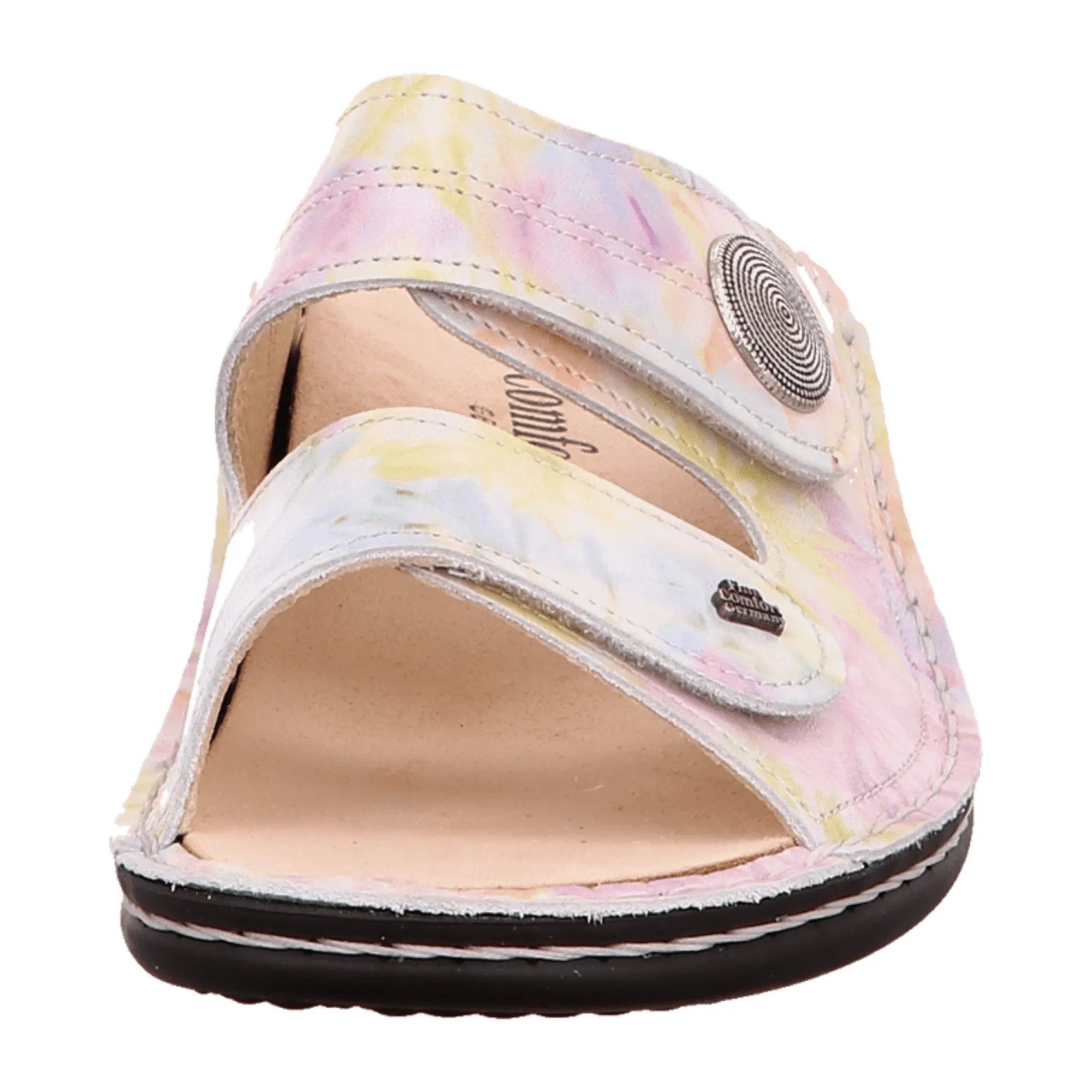 Finn Comfort Sansibar Multicolor Women’s Slide Sandals - Comfortable Leather Flip-Flops with Orthopedic Footbed