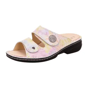 Finn Comfort Sansibar Multicolor Women’s Slide Sandals - Comfortable Leather Flip-Flops with Orthopedic Footbed