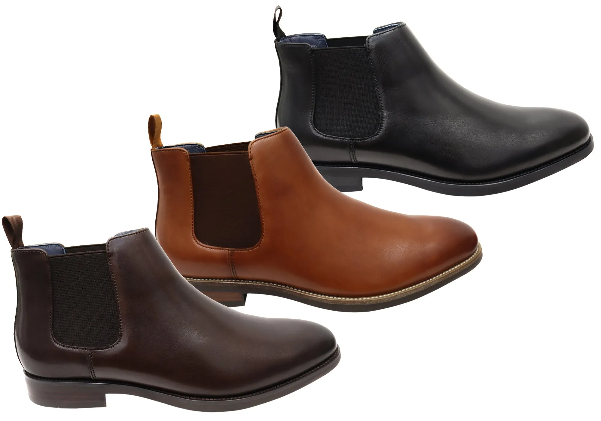 Florsheim Mens EEE Triple Wide Leather Ceduna Plain Toe Chelsea Boots