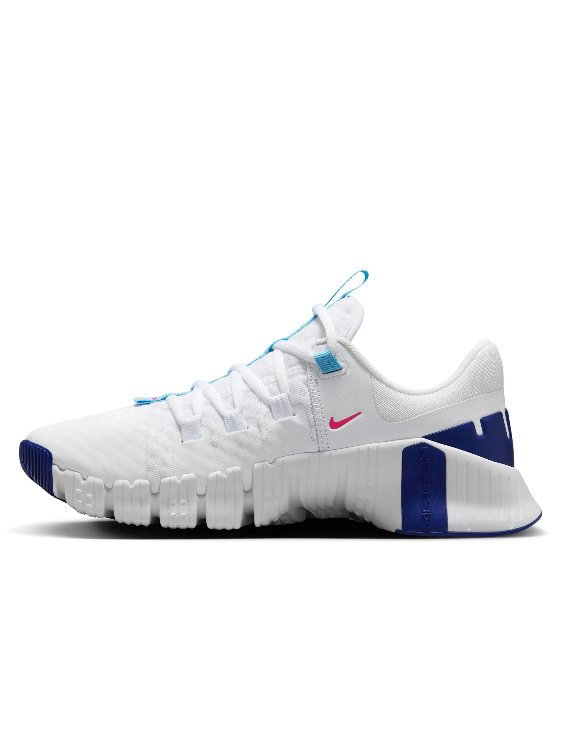 Free Metcon 5 Shoes - White/Aquarius Blue/Fierce Pink/Deep Royal Blue/Light Laser Orange