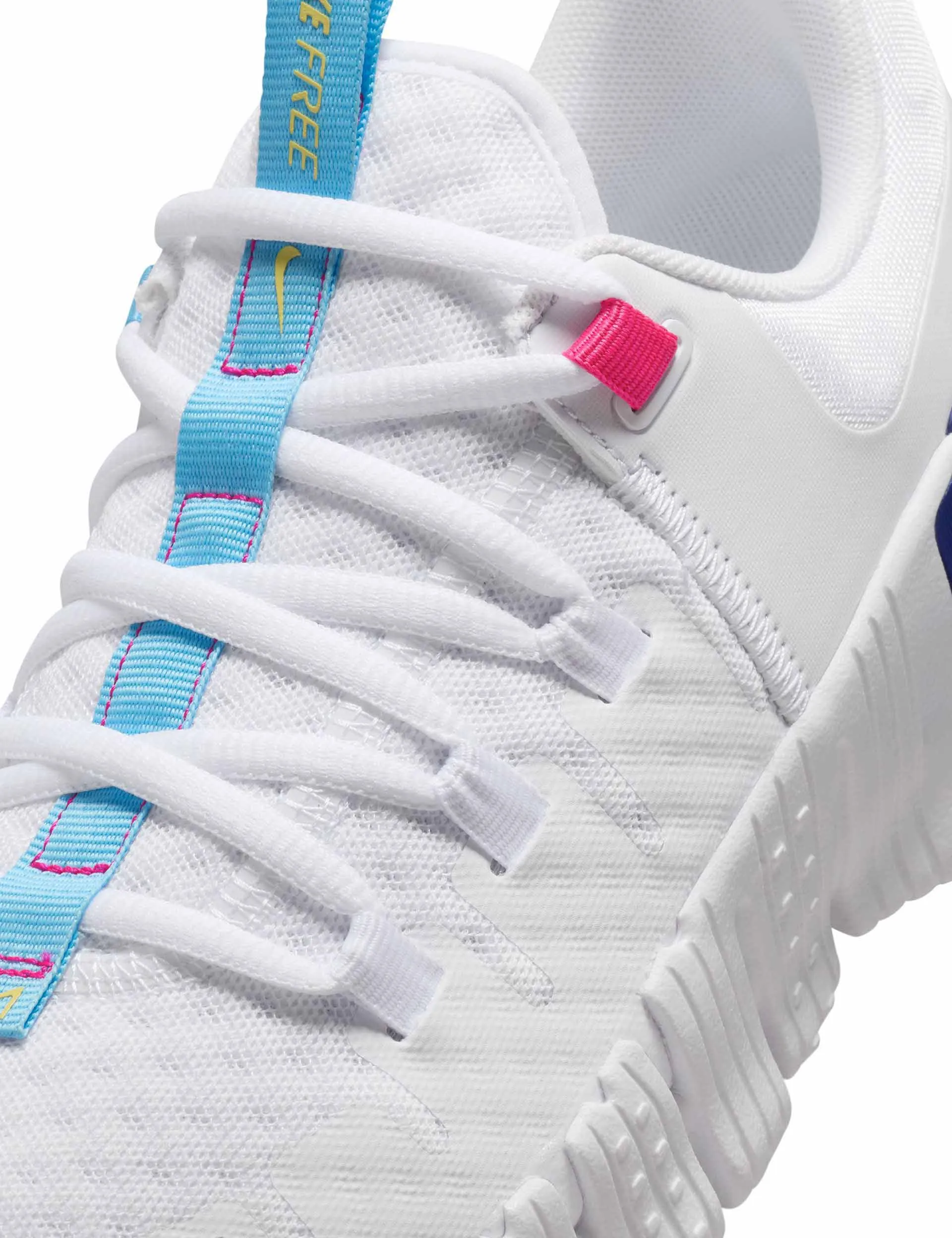 Free Metcon 5 Shoes - White/Aquarius Blue/Fierce Pink/Deep Royal Blue/Light Laser Orange