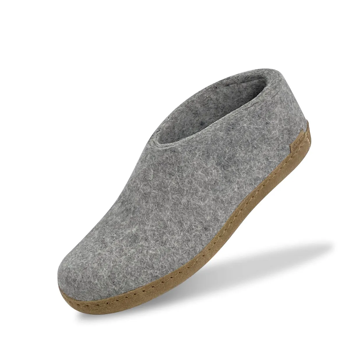 Glerups The Shoe With Leather Sole in Grey