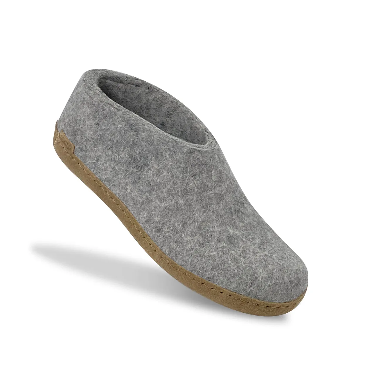 Glerups The Shoe With Leather Sole in Grey