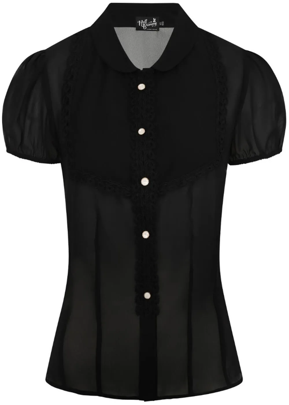 Hell Bunny Taffy 40's Blouse Black