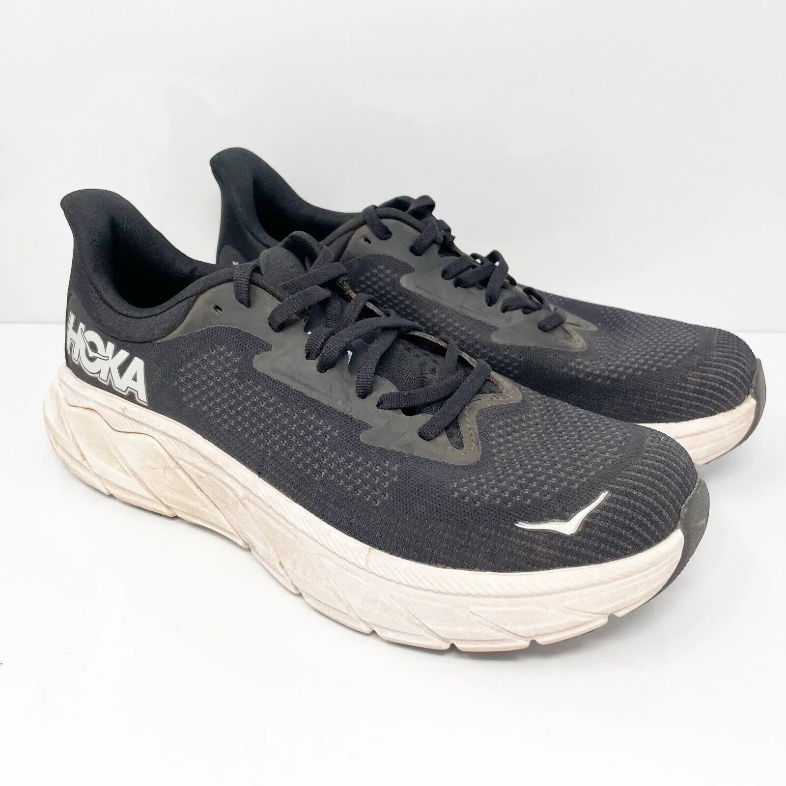 Hoka One One Mens Arahi 7 1147850 BWHT Black Running Shoes Sneakers Size 9 D