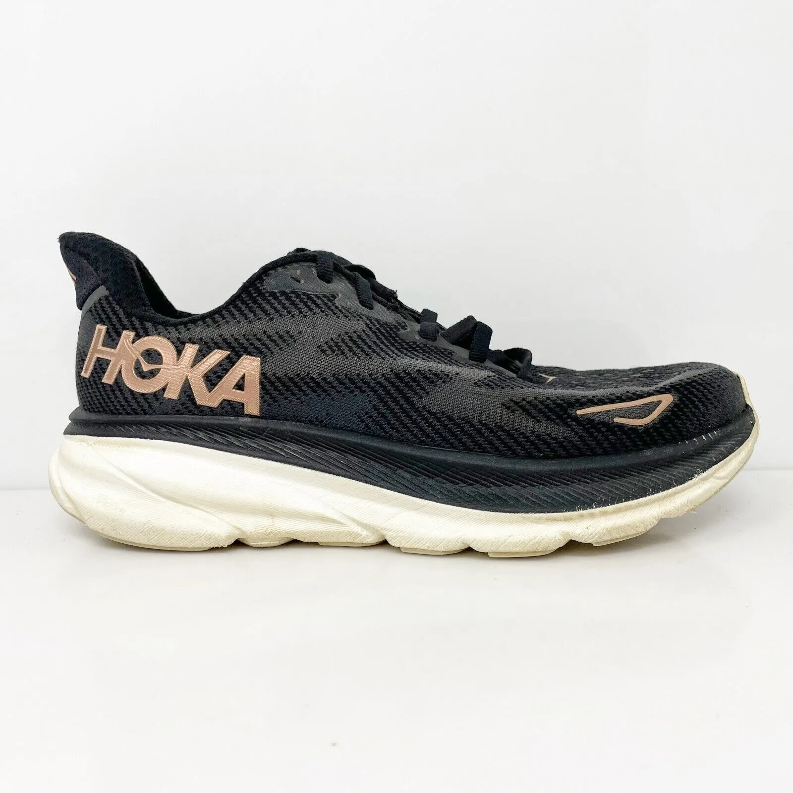 Hoka One One Womens Clifton 9 1127896 BRGL Black Running Shoes Sneakers Size 7 B