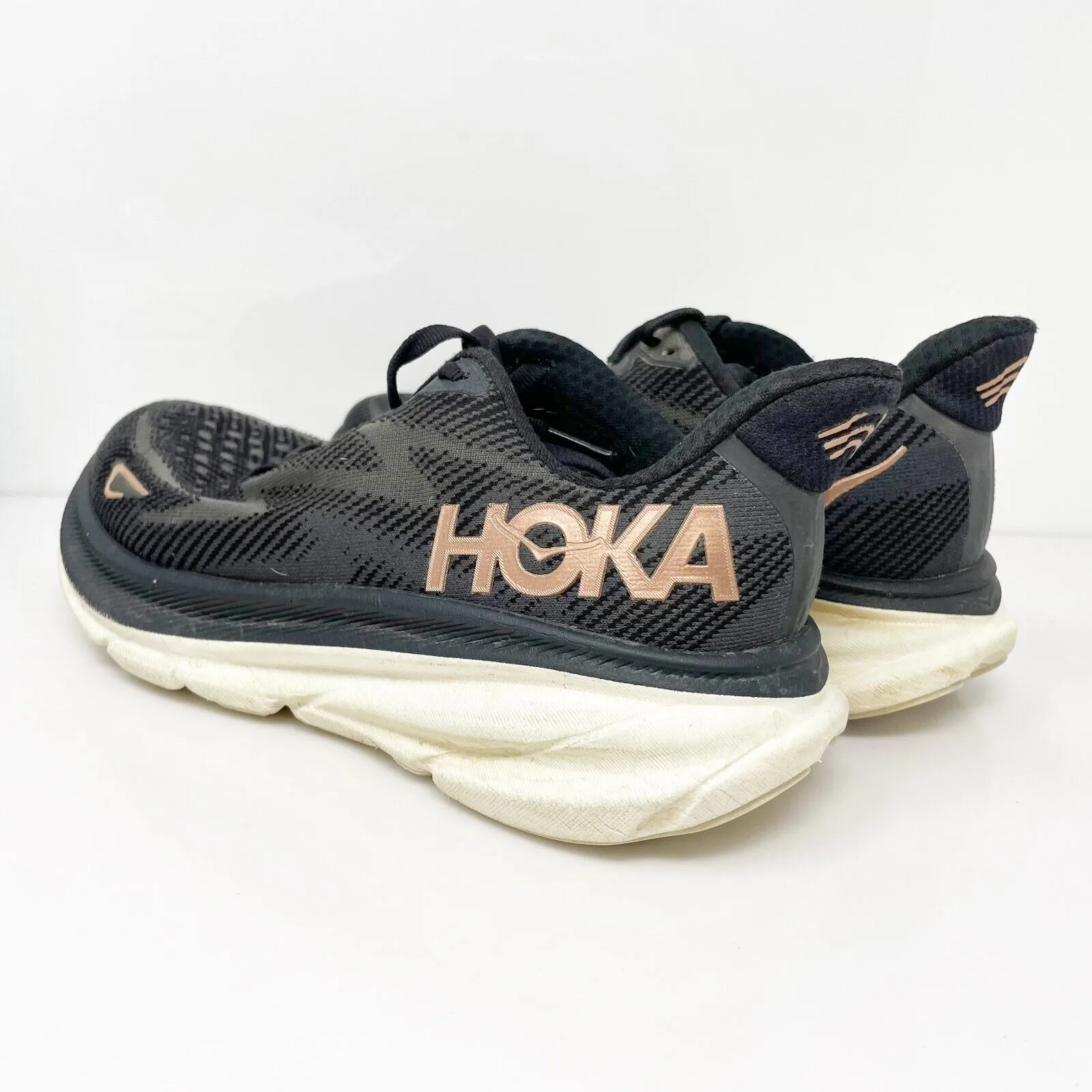 Hoka One One Womens Clifton 9 1127896 BRGL Black Running Shoes Sneakers Size 7 B