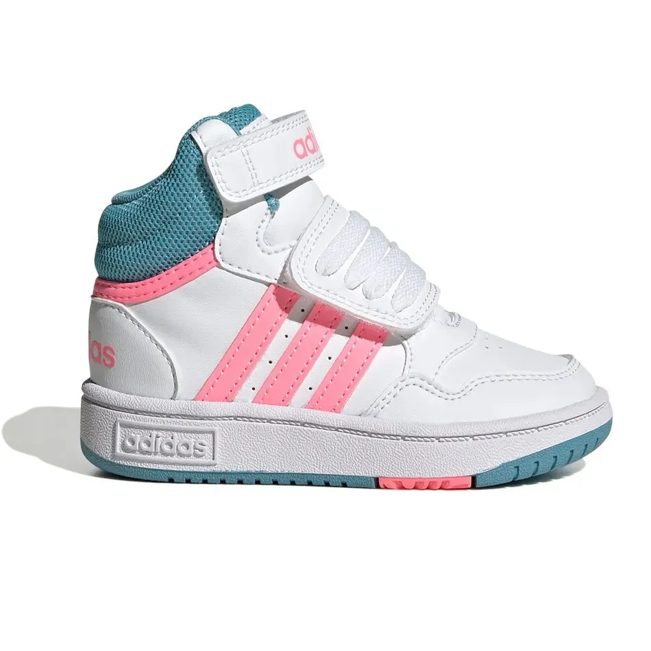 Hoops Mid 3.0 AC Shoes (Cloud White + Beam Pink + Preloved Blue)