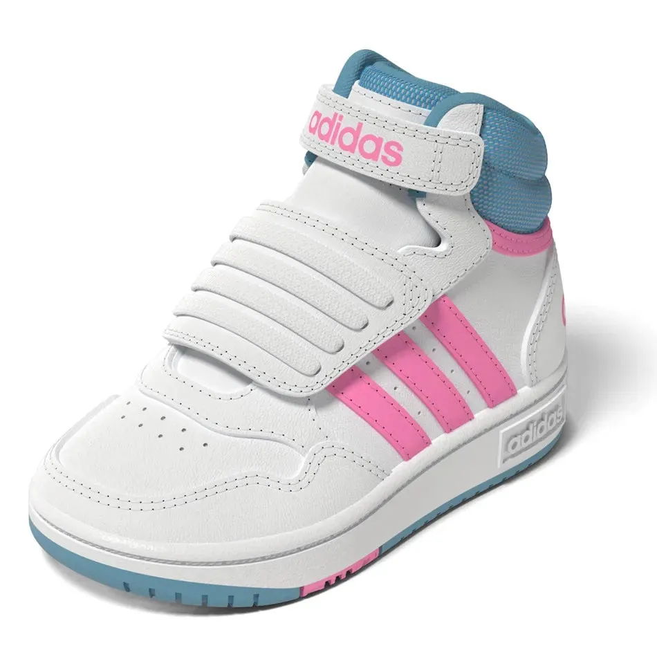 Hoops Mid 3.0 AC Shoes (Cloud White + Beam Pink + Preloved Blue)