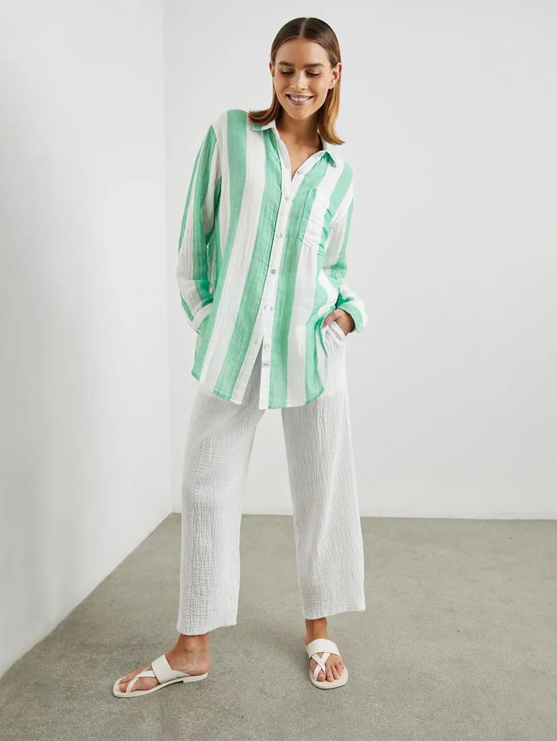 Jaylin Shirt - Jade Stripe