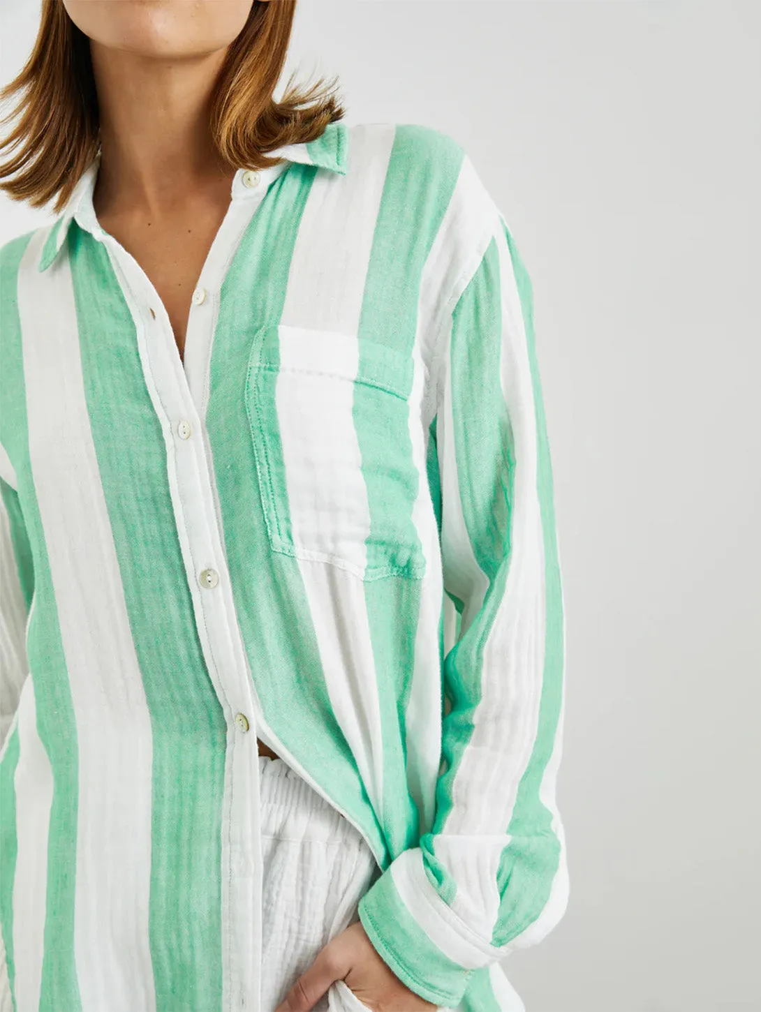 Jaylin Shirt - Jade Stripe