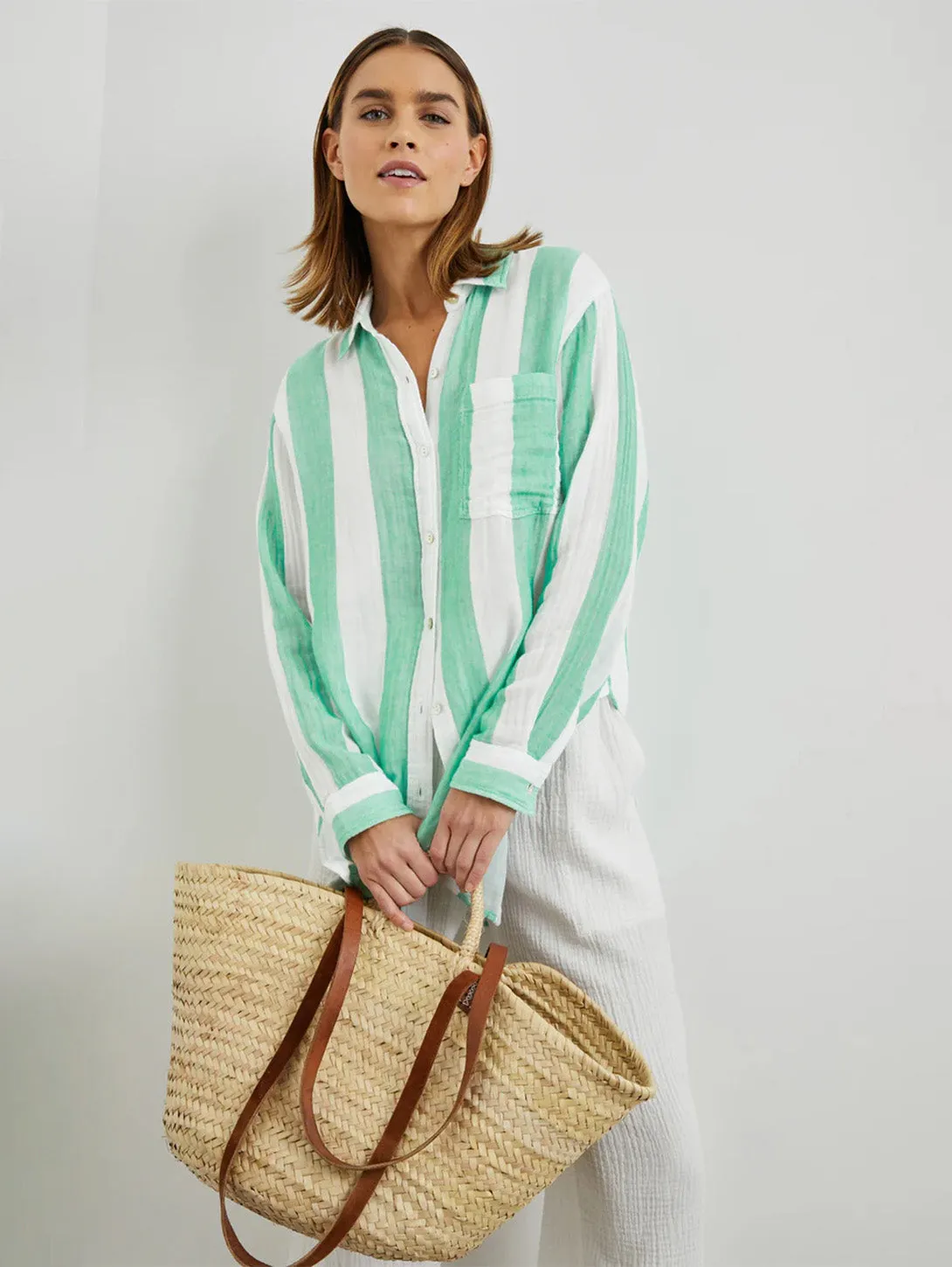 Jaylin Shirt - Jade Stripe