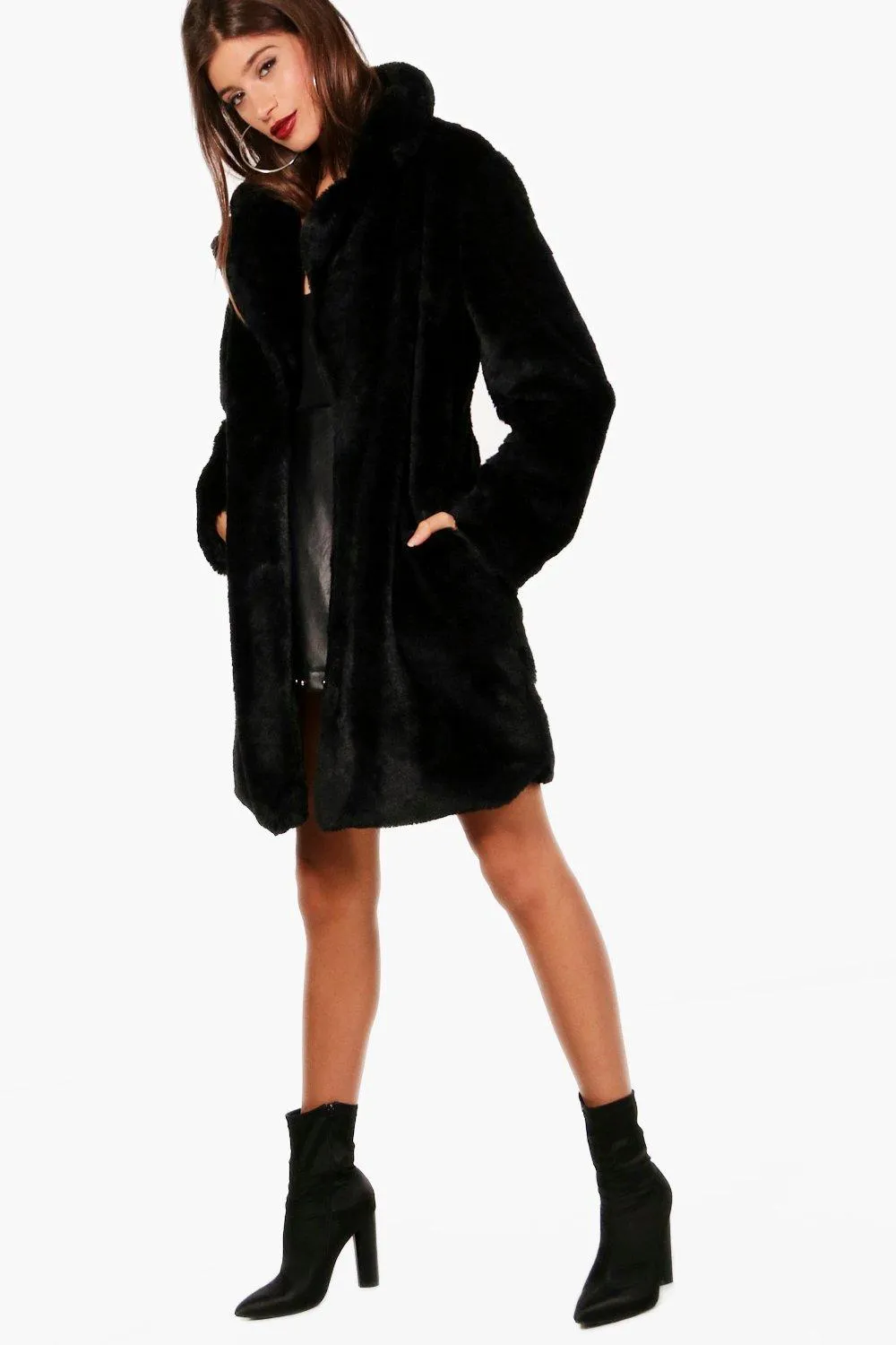 Kaley Faux Fur Midi Coat