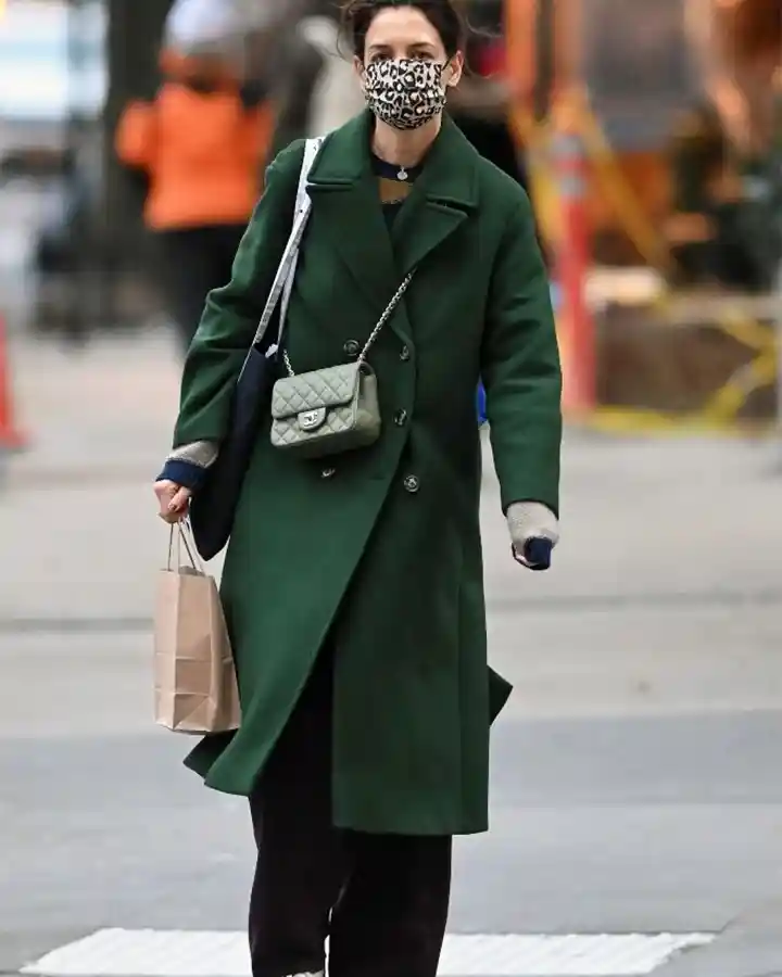 Katie Holmes Green Coat