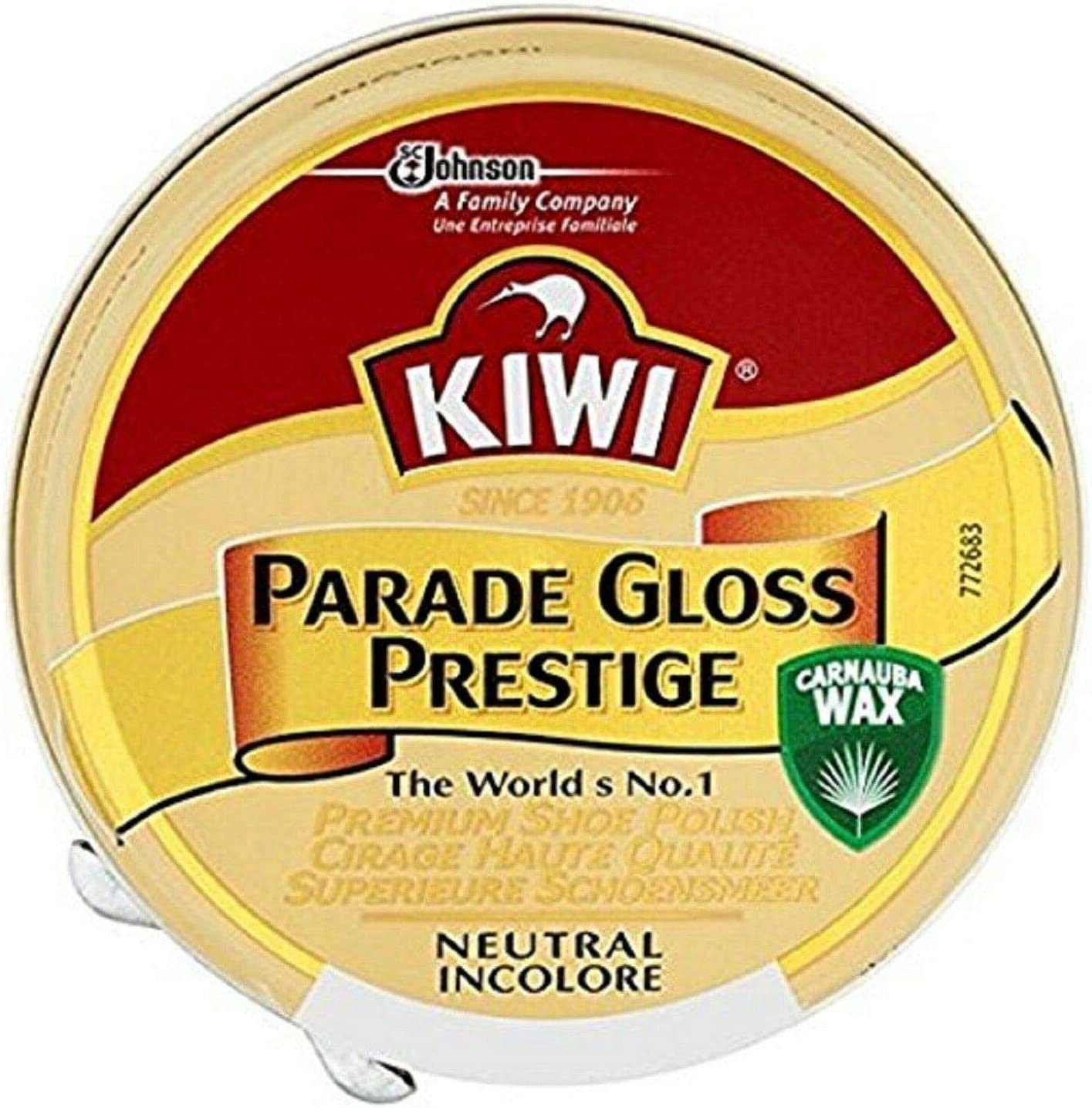 Kiwi Shoe Polish Tin PARADE GLOSS With Carnauba Wax 40g