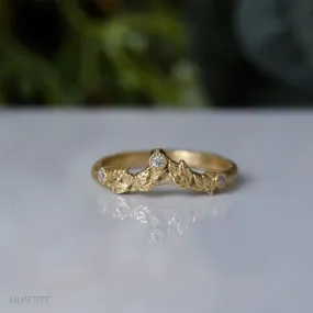 Leaf and Twig Diamond Ring - The Leaf crown ring