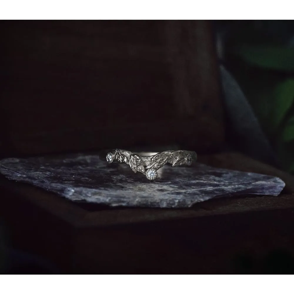 Leaf and Twig Diamond Ring - The Leaf crown ring