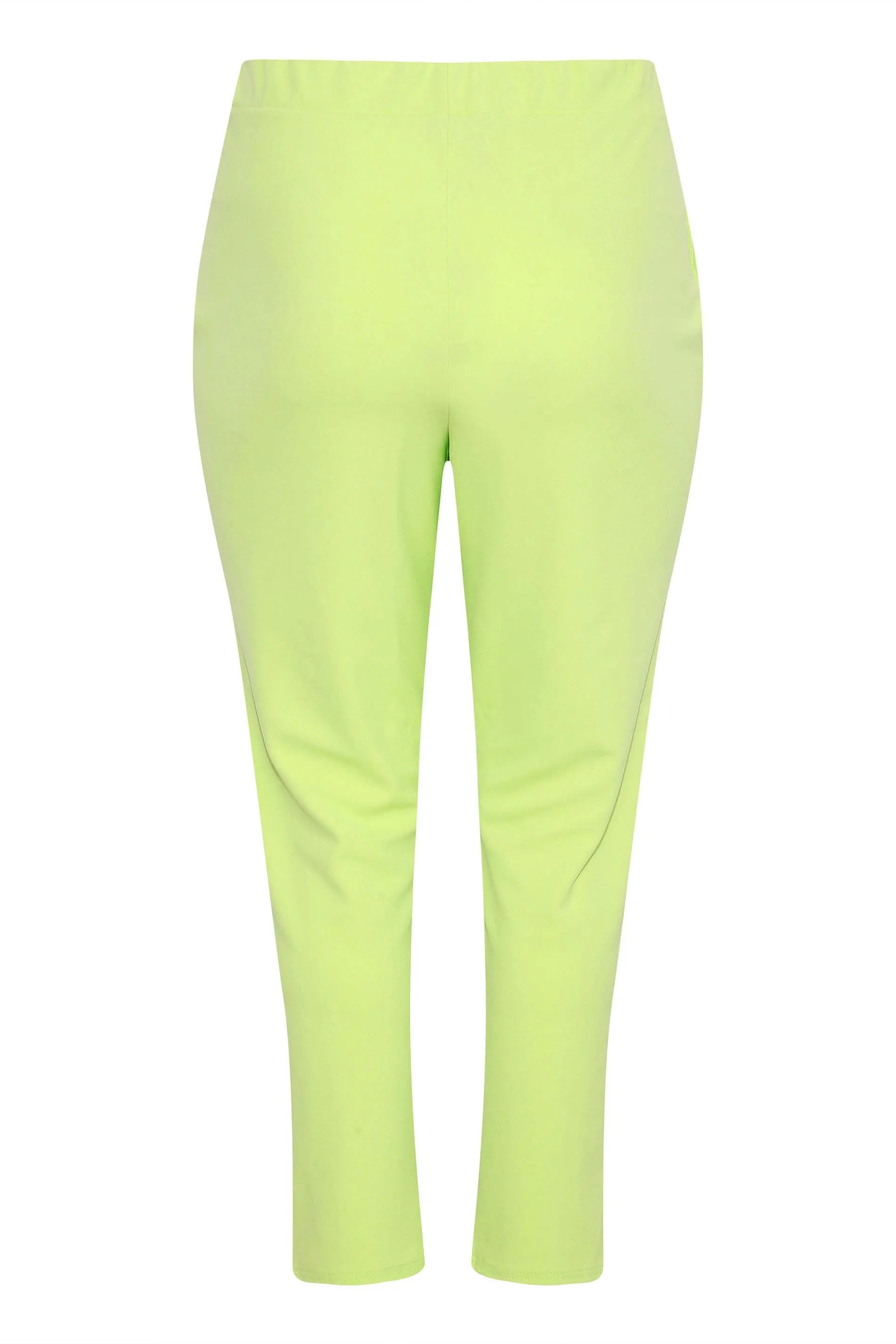 LIMITED COLLECTION Curve Lime Green Split Hem Stretch Tapered Trousers