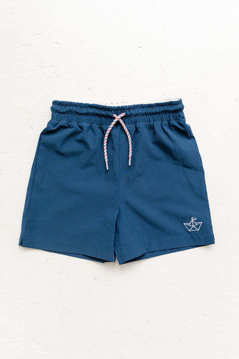 Little Paper Boat - Harrison Sport Shorts - Navy