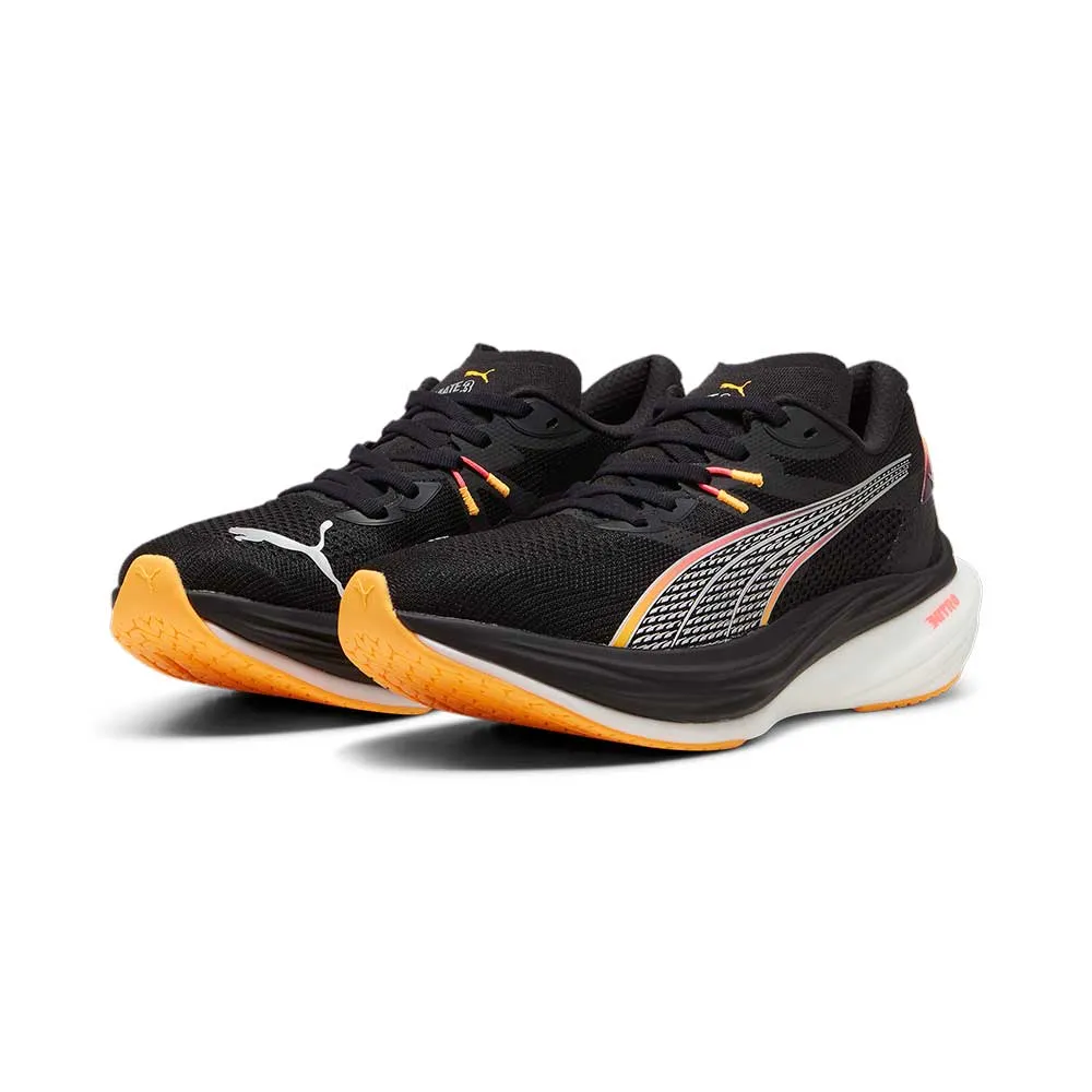 Men's Deviate Nitro 3 Running Shoe - PUMA Black-Sun Stream - Regular (D)