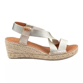 Metallic Cotton Blen Wedge Espadrille for Women - Tura-RC