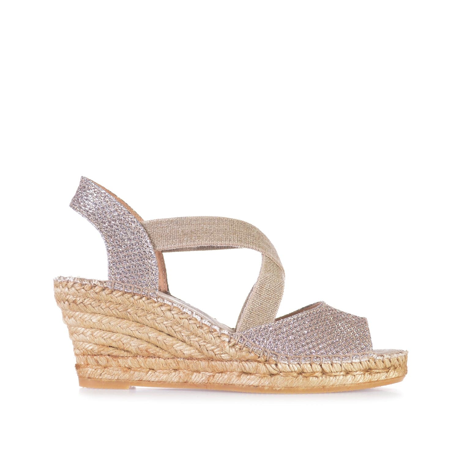 Metallic Cotton Blend Wedge Espadrille for Women - Sol-S