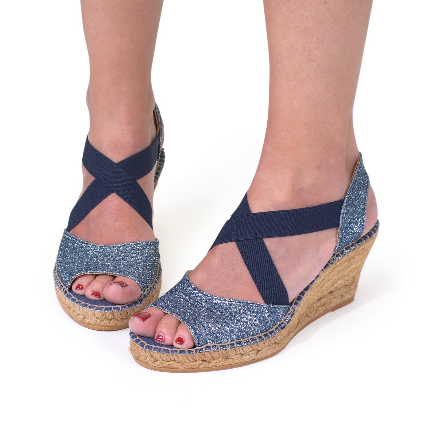 Metallic Cotton Blend Wedge Espadrille for Women - Sol-S