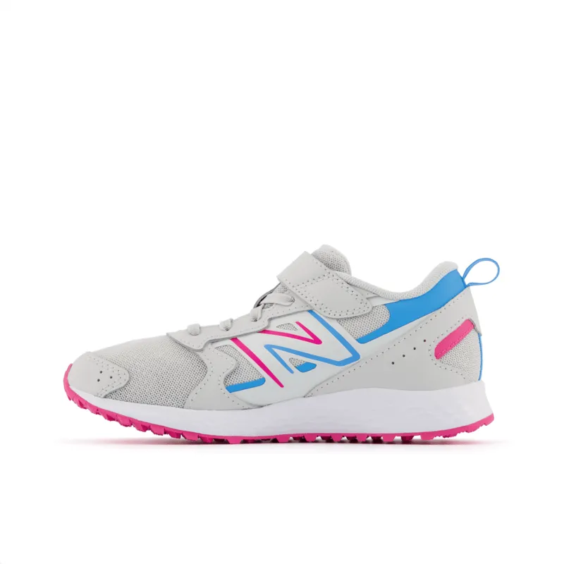 New Balance Youth Girls Fresh Foam 650 Bungee Lace with Top Strap Running Shoe - YT650GP1 (Wide)