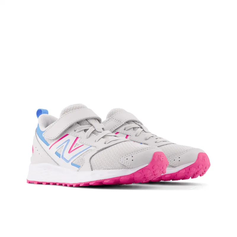 New Balance Youth Girls Fresh Foam 650 Bungee Lace with Top Strap Running Shoe - YT650GP1 (Wide)