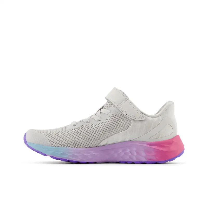 New Balance Youth Girls Fresh Foam Arishi V4 Bungee Lace with Top Strap Shoe - PAARIGR4 (X-Wide)