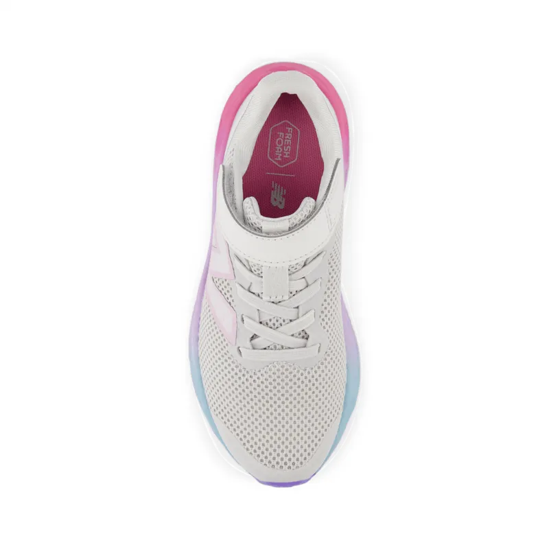 New Balance Youth Girls Fresh Foam Arishi V4 Bungee Lace with Top Strap Shoe - PAARIGR4 (X-Wide)