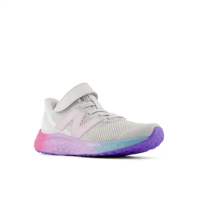 New Balance Youth Girls Fresh Foam Arishi V4 Bungee Lace with Top Strap Shoe - PAARIGR4 (X-Wide)