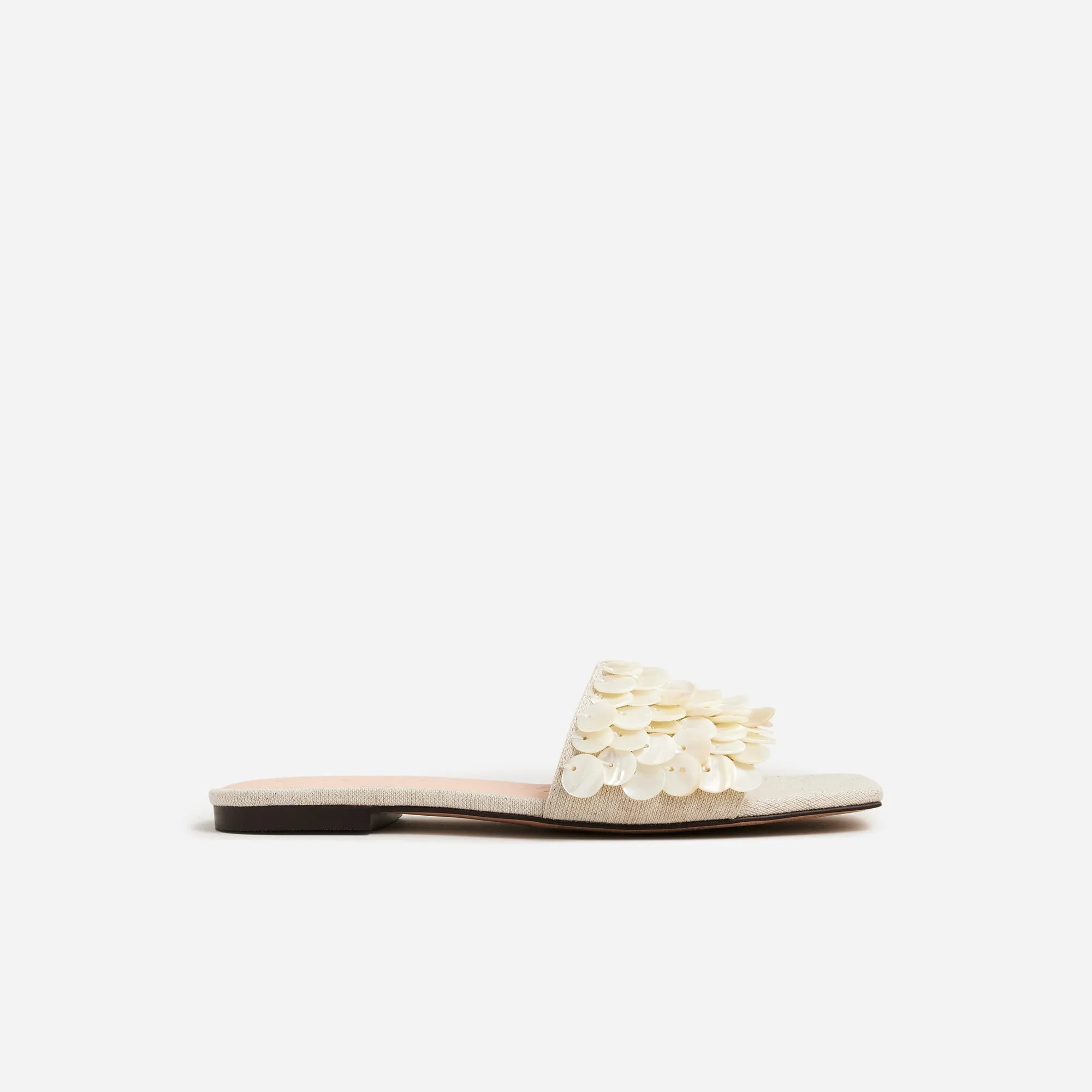 New Capri slide sandals with mother-of-pearl paillettes